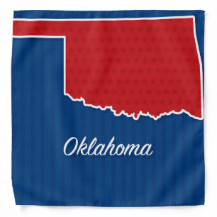 USA Oklahoma State Patriotic Stars and Stripes Map Bandana