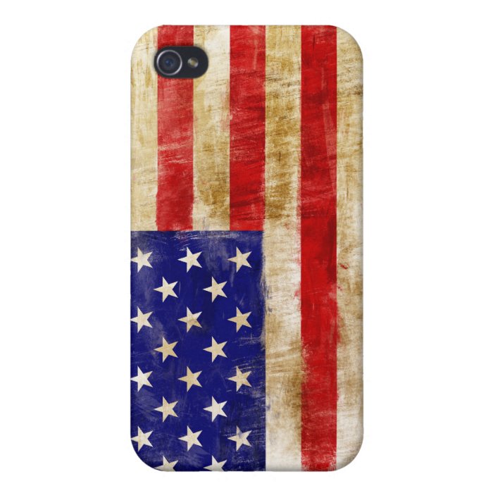 USA old painted flag Cover For iPhone 4