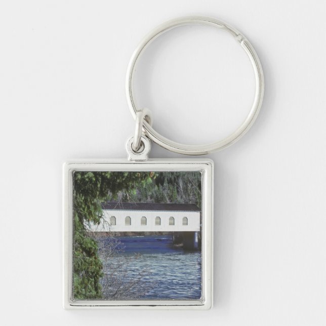 USA, Oregon. A pick-up crossing the Keychain (Front)