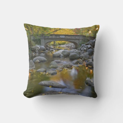 USA Oregon Ashland Lithia Park Autumn Throw Pillow