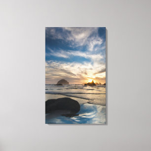 USA, Oregon, Bandon Beach. Face Rock Canvas Print