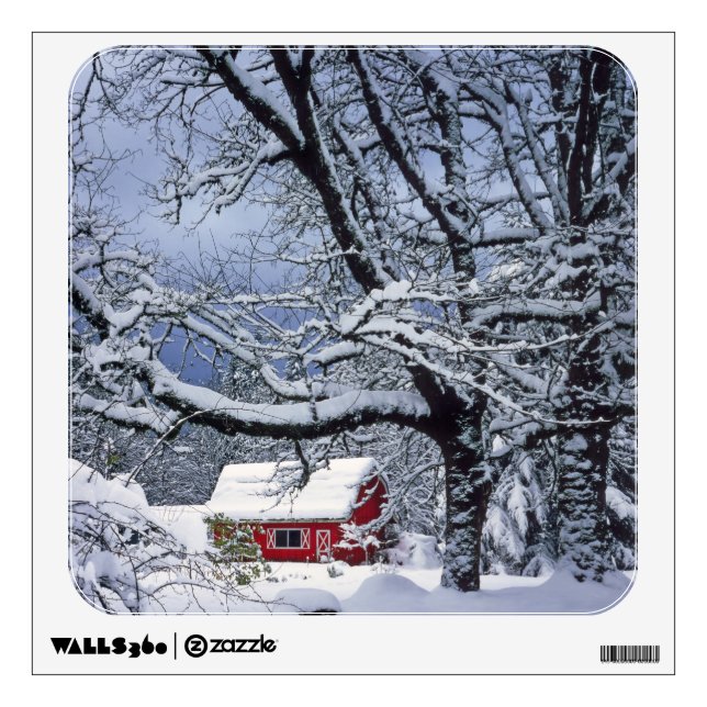 USA, Oregon, Clackamas County. Fresh snow covers Wall Decal (Front)