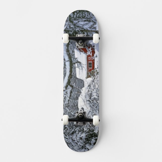 USA, Oregon, Clackamas County. Fresh snow Skateboard Deck (Front)
