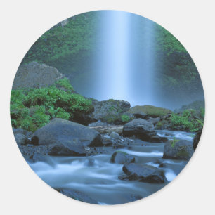 USA, Oregon, Columbia Gorge, Latourell Falls Classic Round Sticker