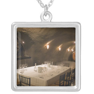 USA, Oregon, Dundee. Dining room in Archery Silver Plated Necklace