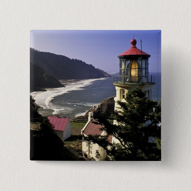 USA, Oregon, Florence. Heceta Head Lighthouse Button (Front)