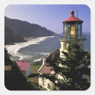 USA, Oregon, Florence. Heceta Head Lighthouse Square Sticker