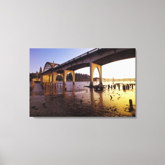 USA, Oregon, Florence. Siuslaw Bridge and Canvas Print (Front)