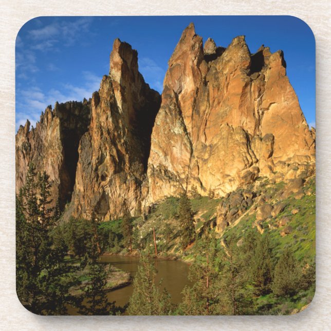 USA, Oregon, Granite Cliffs At Smith Rock State Beverage Coaster (Front)