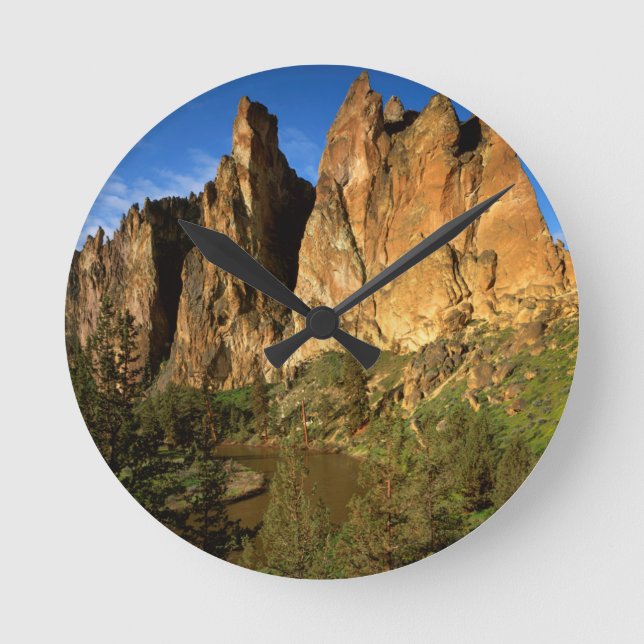 USA, Oregon, Granite Cliffs At Smith Rock State Round Clock (Front)
