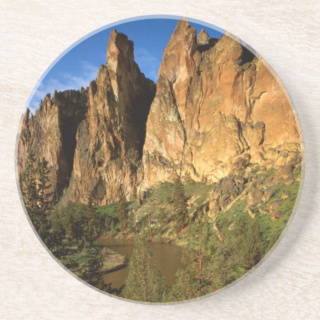 USA, Oregon, Granite Cliffs At Smith Rock State Sandstone Coaster (Front)