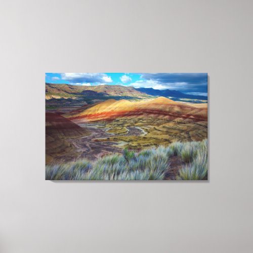 USA Oregon Landscape Of The Painted Hills Canvas Print