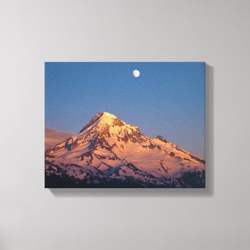 USA Oregon Mt Hood Sunset creates alpenglow Canvas Print