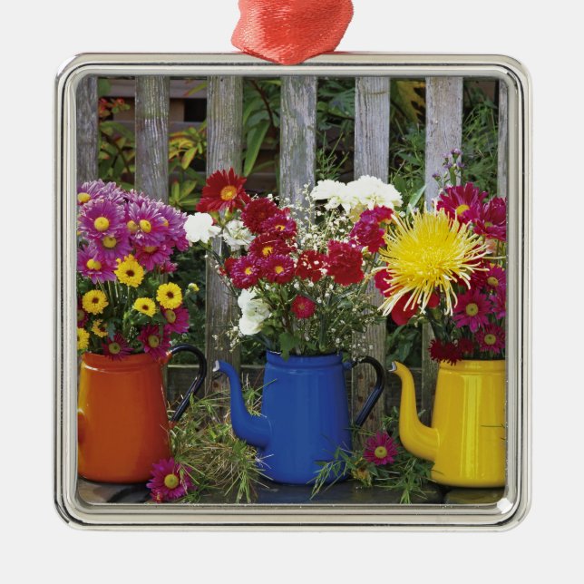 USA, Oregon, Portland. Antique enamelware Metal Ornament (Front)
