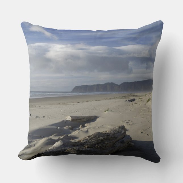 USA, Oregon, Sand Dunes and Ocean, Pacific City Throw Pillow (Front)