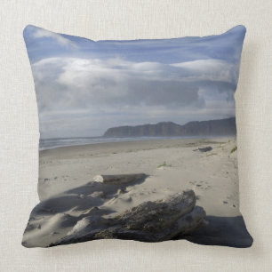 USA, Oregon, Sand Dunes and Ocean, Pacific City Throw Pillow