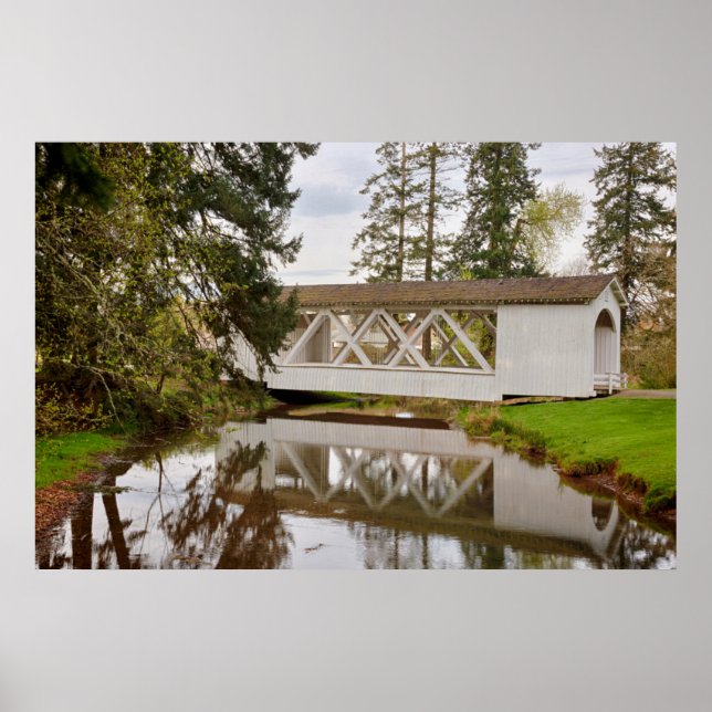 USA, Oregon, Scio, Hannah Bridge Poster (Front)