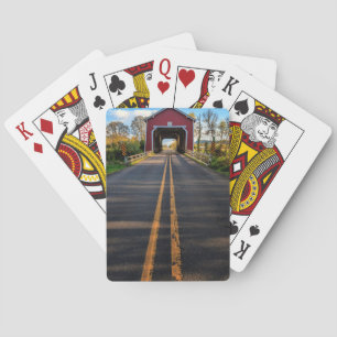 USA, Oregon, Scio, Shimanek Bridge 2 Poker Cards
