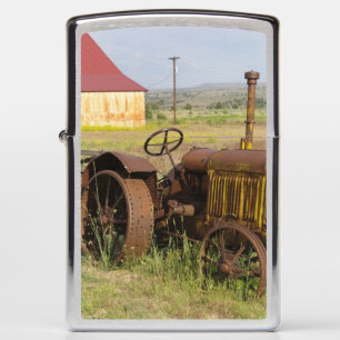 USA, Oregon, Shaniko. Rusty vintage tractor in Zippo Lighter