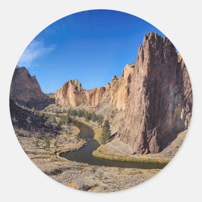 USA, Oregon, Smith Rock State Park Classic Round Sticker (Front)