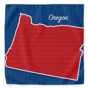 USA Oregon State Patriotic Stars and Stripes Map Bandana