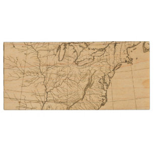 USA outline Wood USB Flash Drive