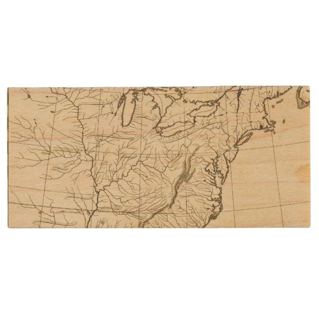 USA outline Wood USB Flash Drive (Front)