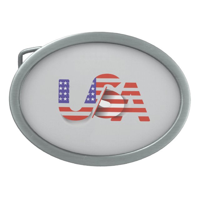 USA Oval Belt Buckle  (Front)