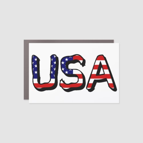 USA overlaid on US Flag cmcnt Car Magnet