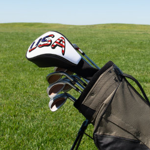 USA overlaid on US Flag dccnt Golf Head Cover