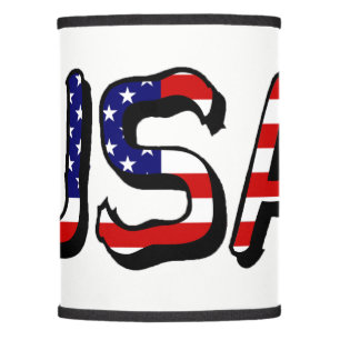 USA overlaid on US Flag lscnt Lamp Shade