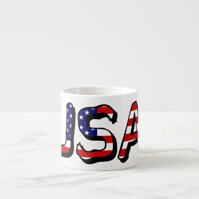 USA overlaid on US Flag mugcnt Espresso Cup (Front)