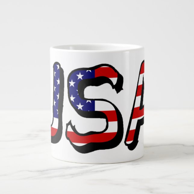 USA overlaid on US Flag mugcnt Giant Coffee Mug (Front)