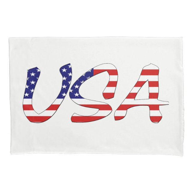 USA overlaid on US Flag pccnt Pillow Case (Front)