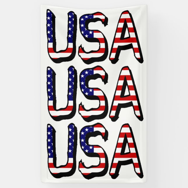 USA overlaid on US Flag (v) bnrt Banner (Vertical)