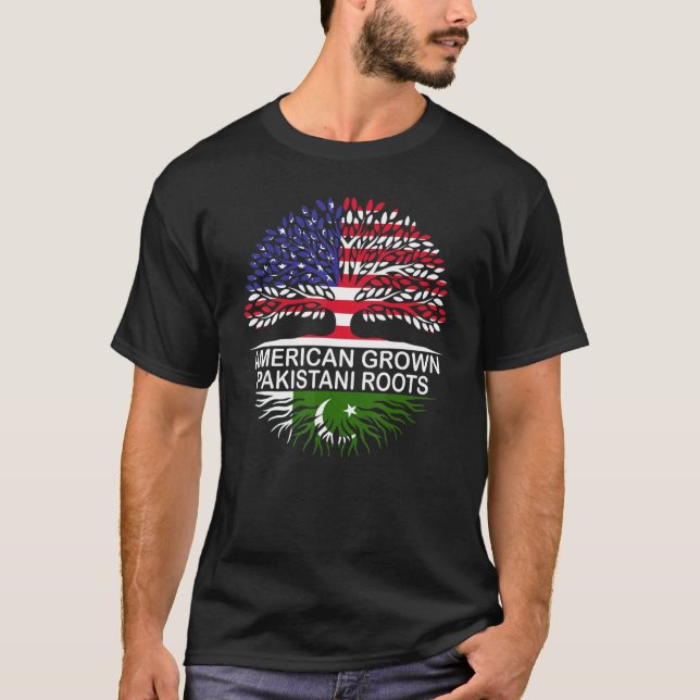 USA & Pakistane Flags American Grown Pakistani Roo T-Shirt (Front)