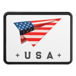 USA Paper Plane Flag Hitch Cover
