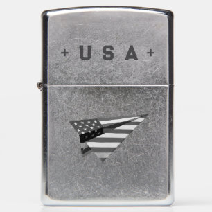 USA Paper Plane Flag Zippo Lighter