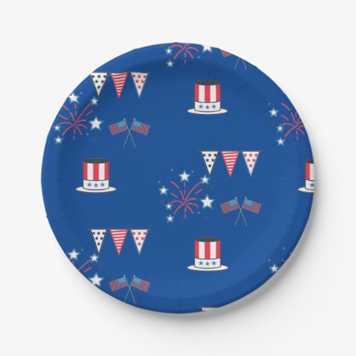 USA party theme patriotic Paper Plates