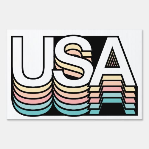USA Pastel Retro Mood Typography Sign