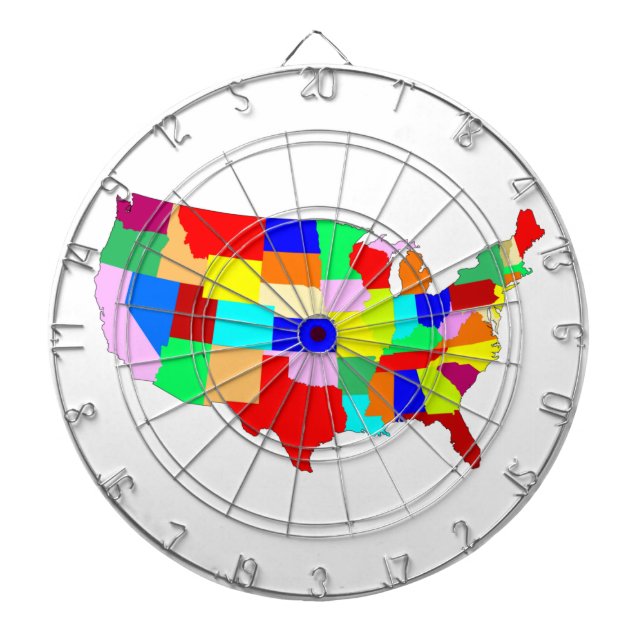 USA Patchwork Map Dart Board (Front)