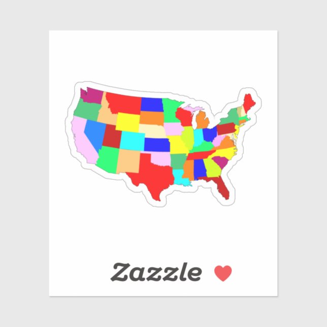 USA Patchwork Map Sticker (Sheet)