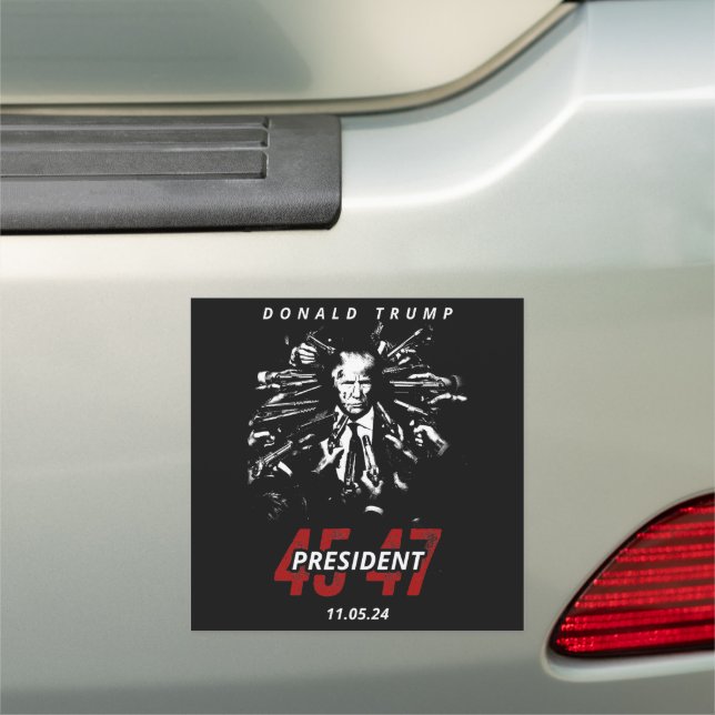 USA Patriot Donald Trump Rally 2024 Fight! Car Magnet (In Situ)