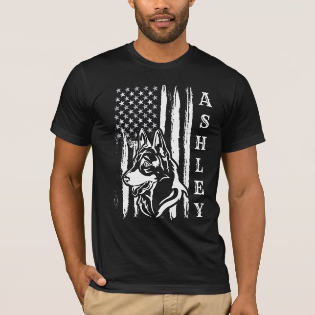 USA Patriot German Shepherd Dog US Pet T-Shirt (Front)