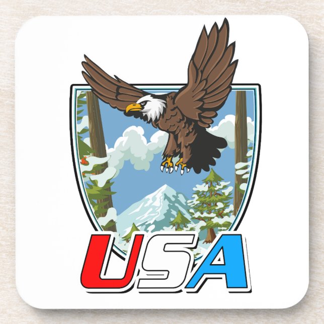USA Patriot logo Beverage Coaster (Front)