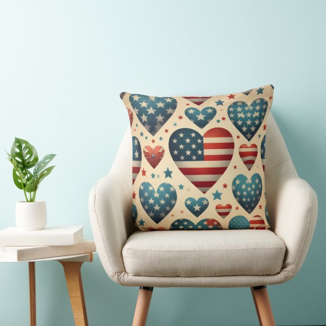 USA Patriot’s Heart Throw Pillow (Chair)