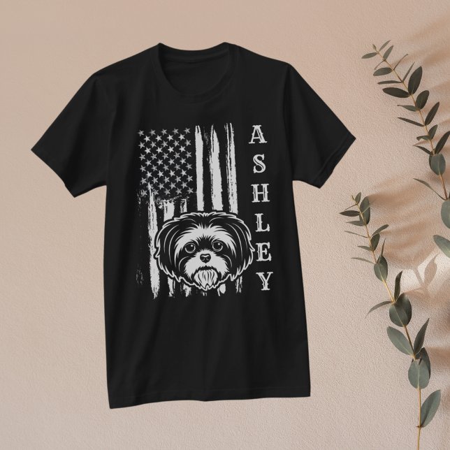 USA Patriot Shih tzu Dog US Pet T-Shirt (Creator Uploaded)