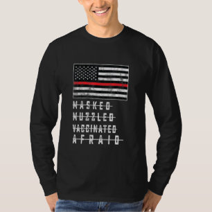 Usa Patriot Unmasked Unmuzzled Unvaccinated Unafra T-Shirt