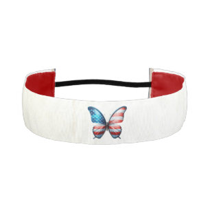 USA/patriotic 4th of July butterfly Athletic Headband