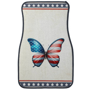 USA/patriotic 4th of July butterfly Car Floor Mat